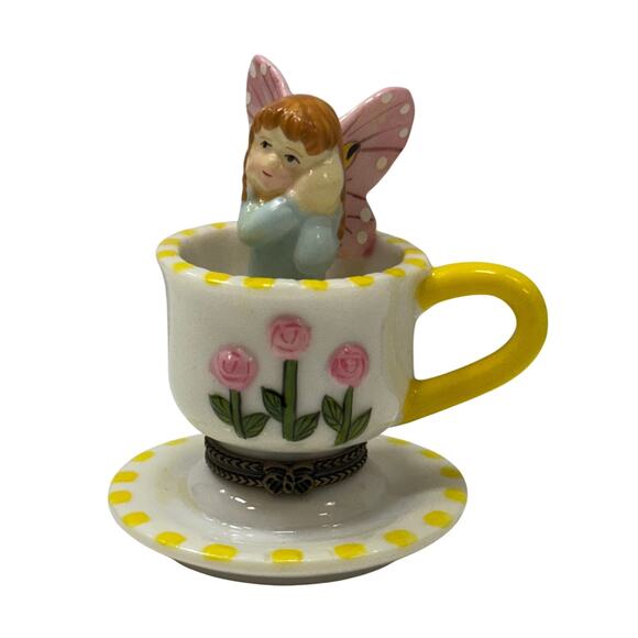 NEW "Fairy in Tea Cup" Trinket Box. KK549 - Picture 1 of 6